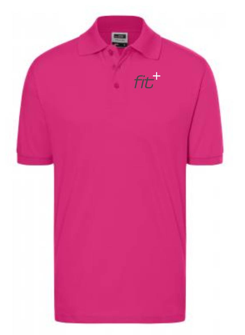 Damen Polo mit Stickung Fit+- pink