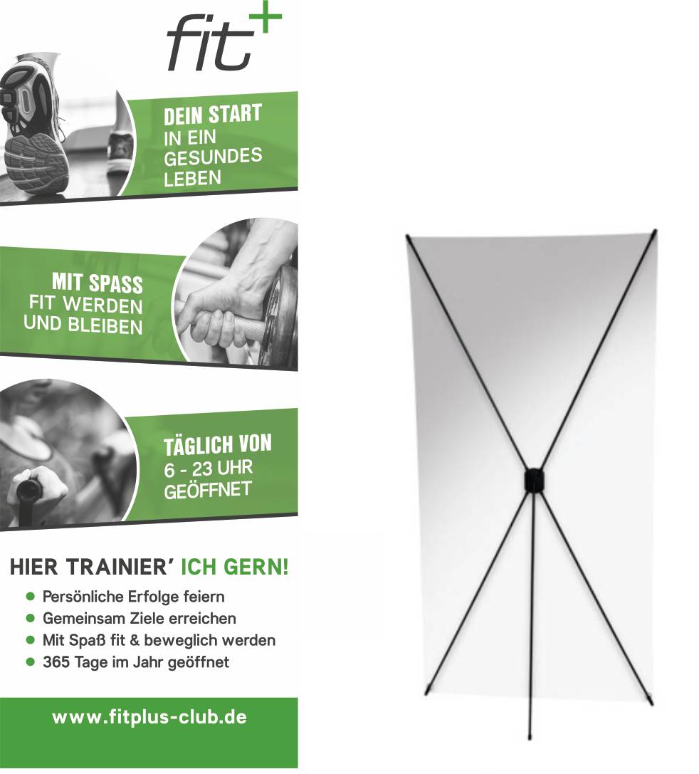 X-Banner- Hier trainiere ich gern FIT+